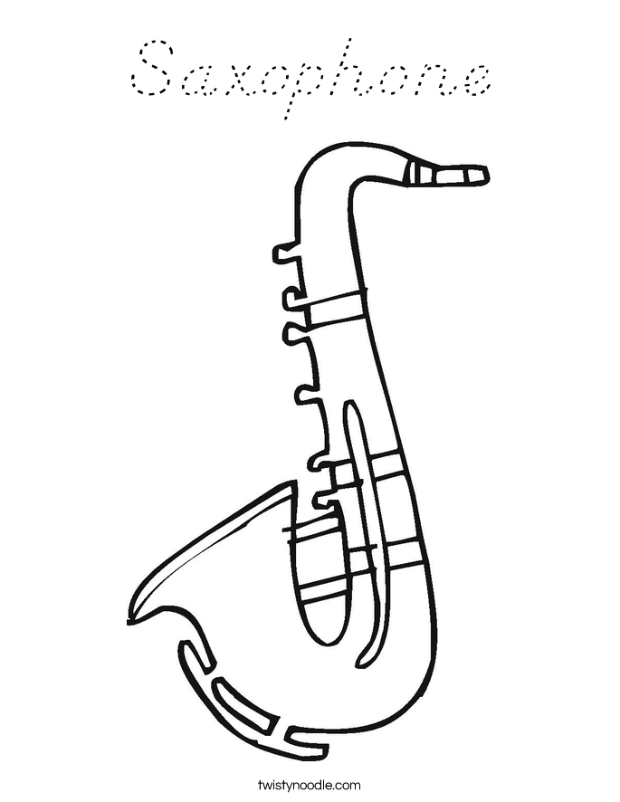 Saxophone Coloring Page