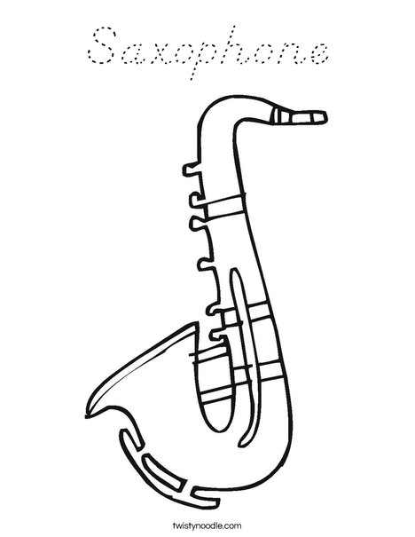 Saxophone Coloring Page