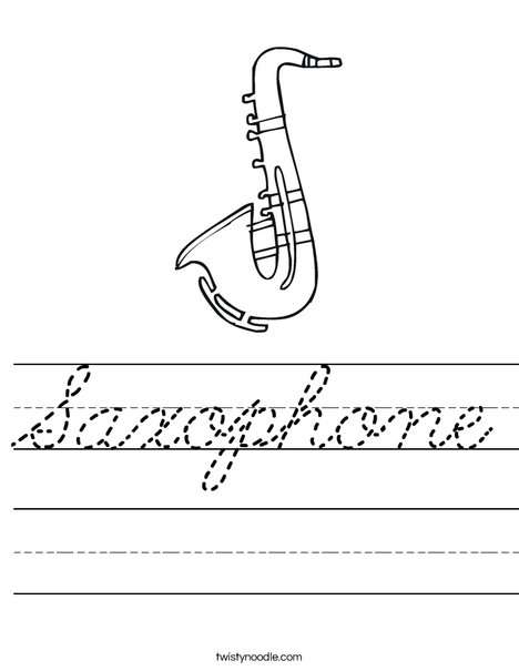 Saxophone Worksheet