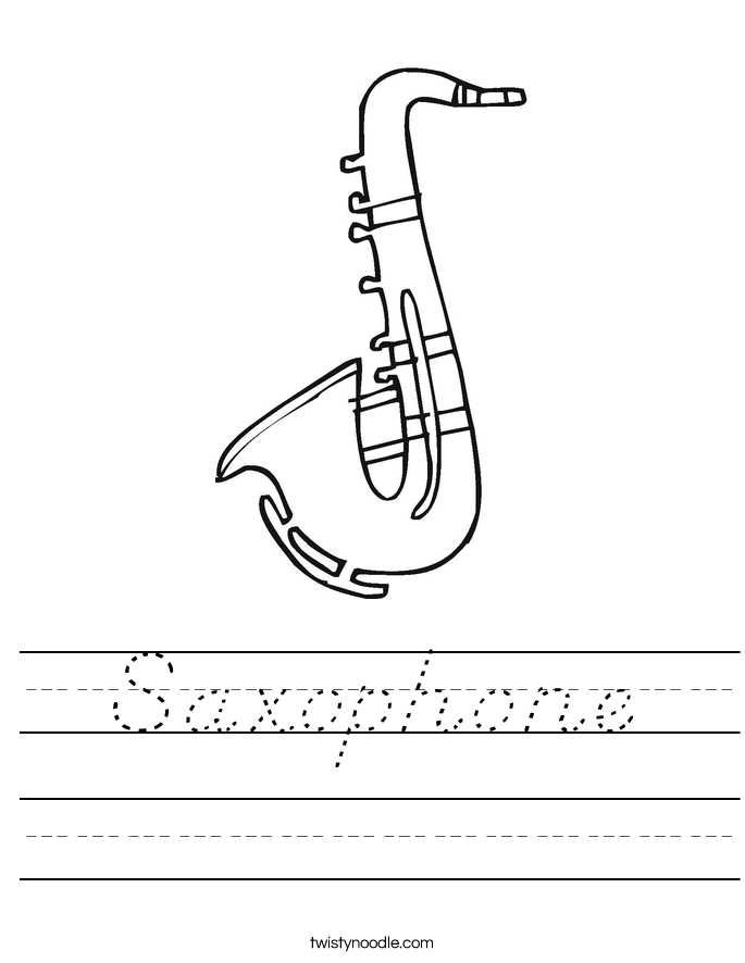 Saxophone Worksheet