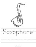 Saxophone Worksheet