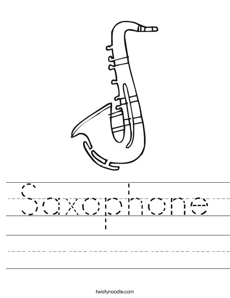 Saxophone Worksheet