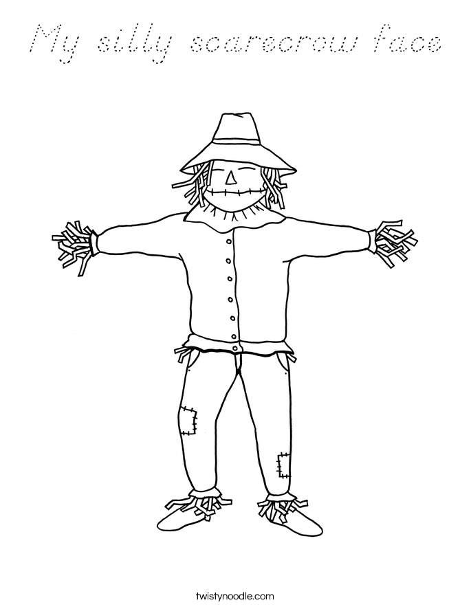 My silly scarecrow face Coloring Page