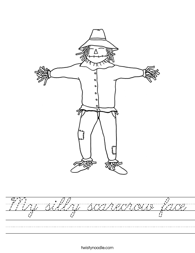 My silly scarecrow face Worksheet