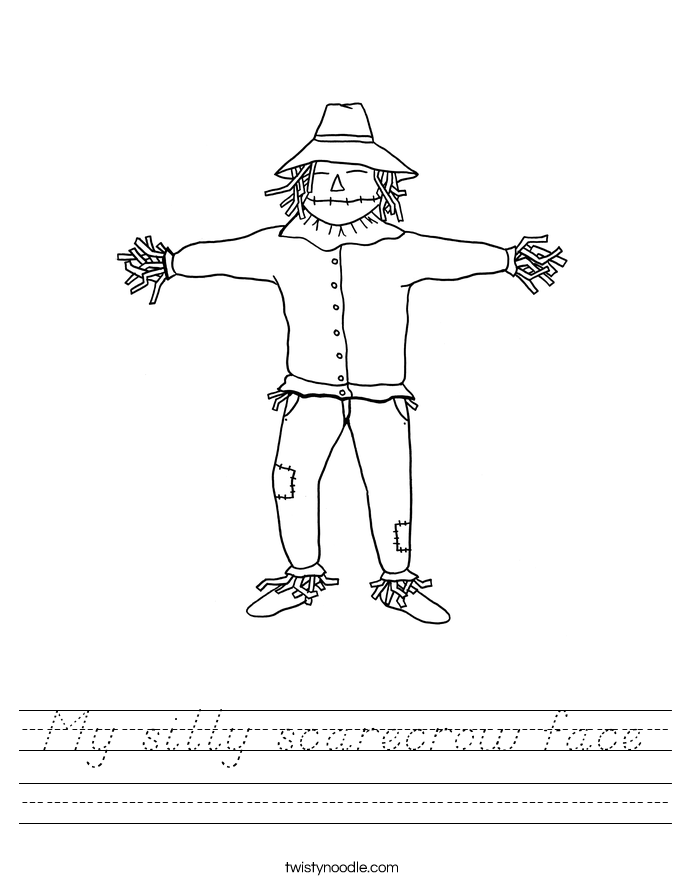 My silly scarecrow face Worksheet