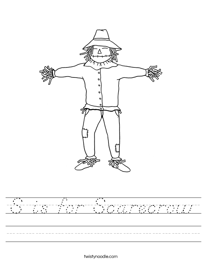 S is for Scarecrow Worksheet