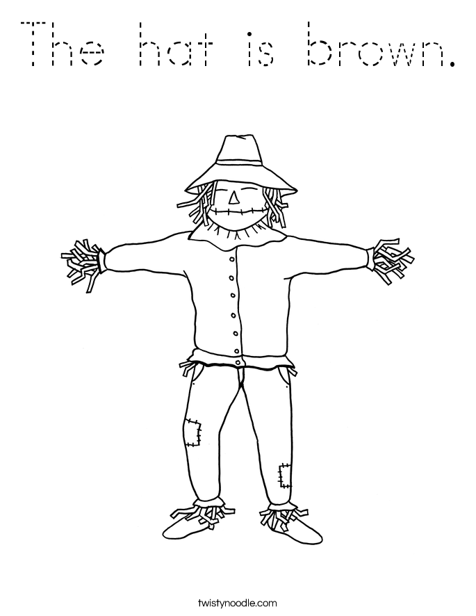 The hat is brown. Coloring Page