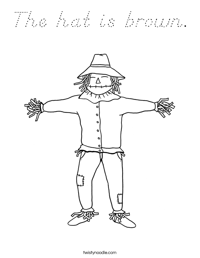 The hat is brown. Coloring Page