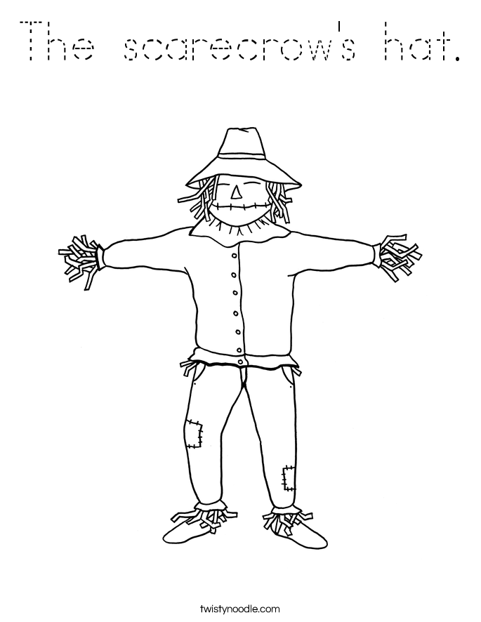 The scarecrow's hat. Coloring Page
