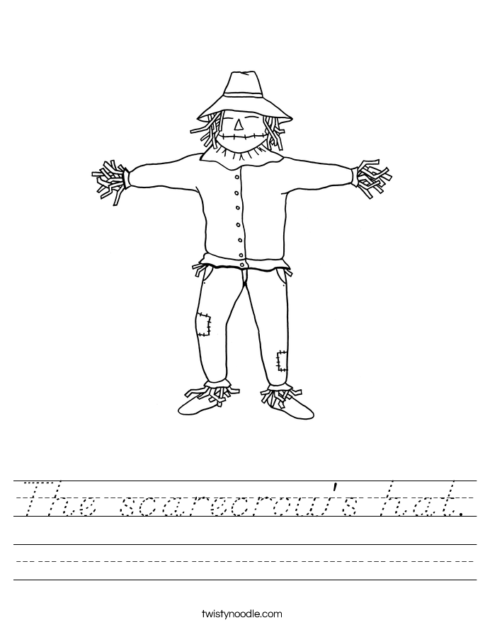 The scarecrow's hat. Worksheet