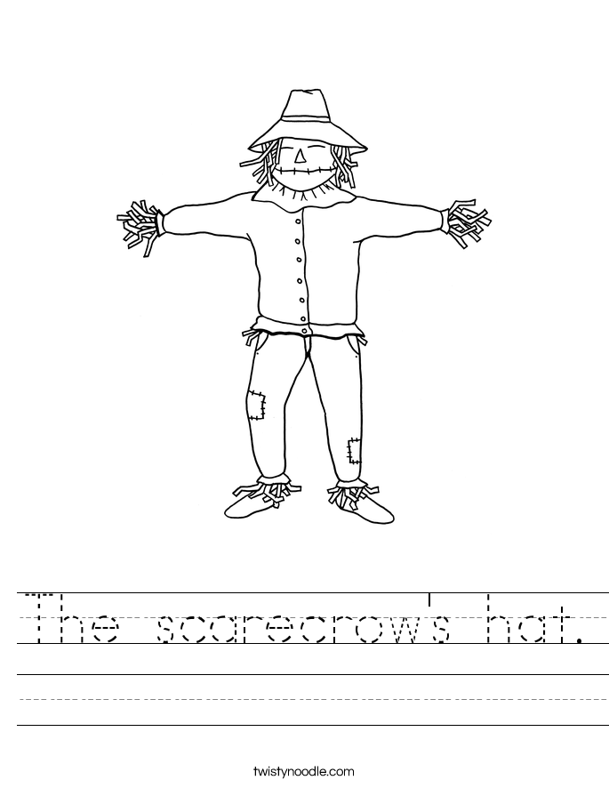 The scarecrow's hat. Worksheet