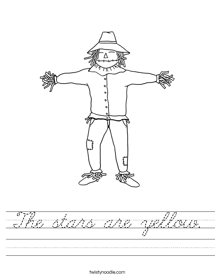 The stars are yellow. Worksheet