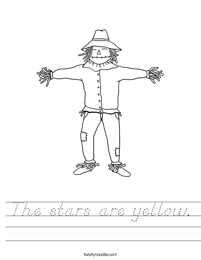 The stars are yellow. Worksheet