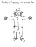 Today is Tuesday, November 9th Coloring Page