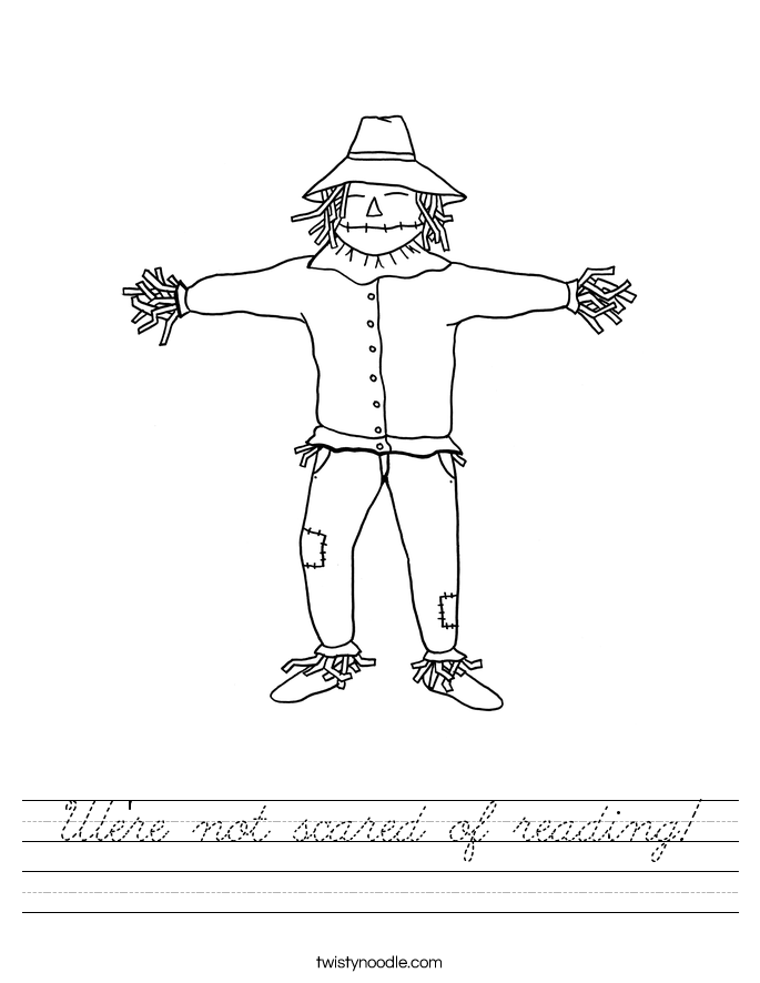 We're not scared of reading! Worksheet