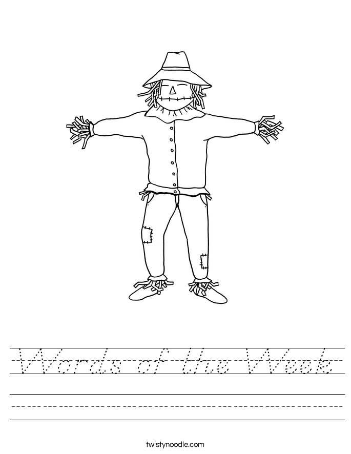 Words of the Week Worksheet