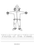 Words of the Week Worksheet