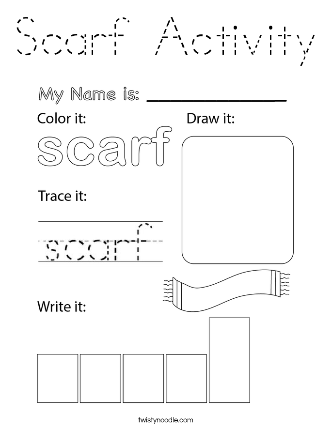 Scarf Activity Coloring Page