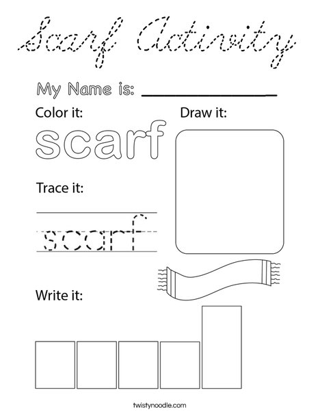 Scarf Activity Coloring Page