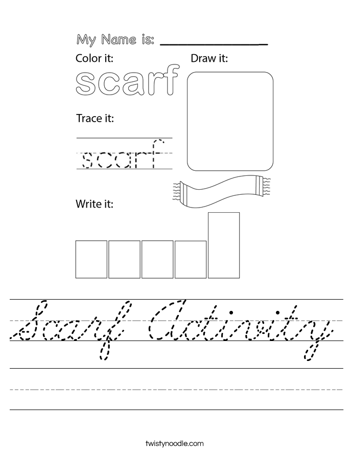 Scarf Activity Worksheet