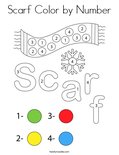 Scarf Color by Number Coloring Page