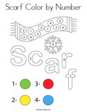 Scarf Color by Number Coloring Page