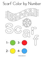 Scarf Color by Number Coloring Page