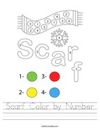 Scarf Color by Number Handwriting Sheet