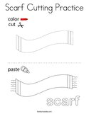 Scarf Cutting Practice Coloring Page
