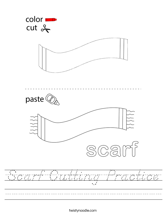 Scarf Cutting Practice Worksheet