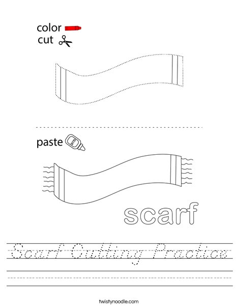 Scarf Cutting Practice Worksheet