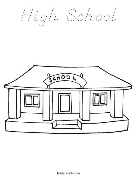 I Love My School Coloring Page
