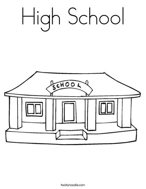 I Love My School Coloring Page