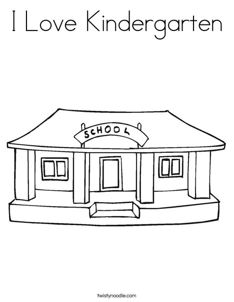 I Love My School Coloring Page