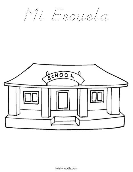 I Love My School Coloring Page