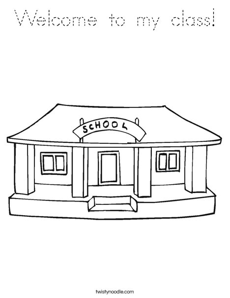 I Love My School Coloring Page