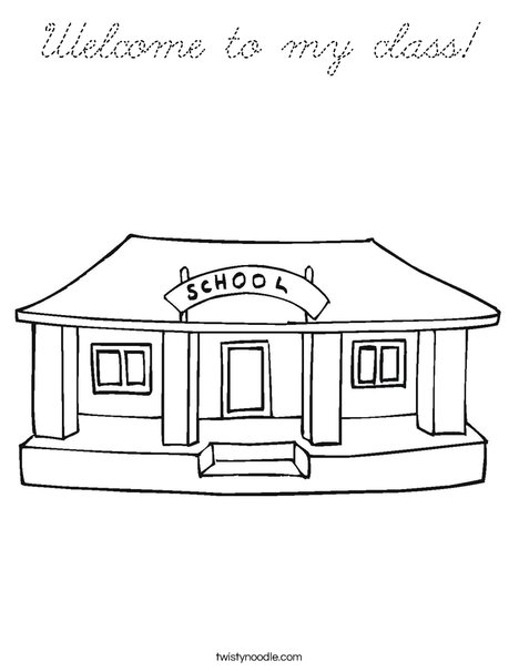 I Love My School Coloring Page