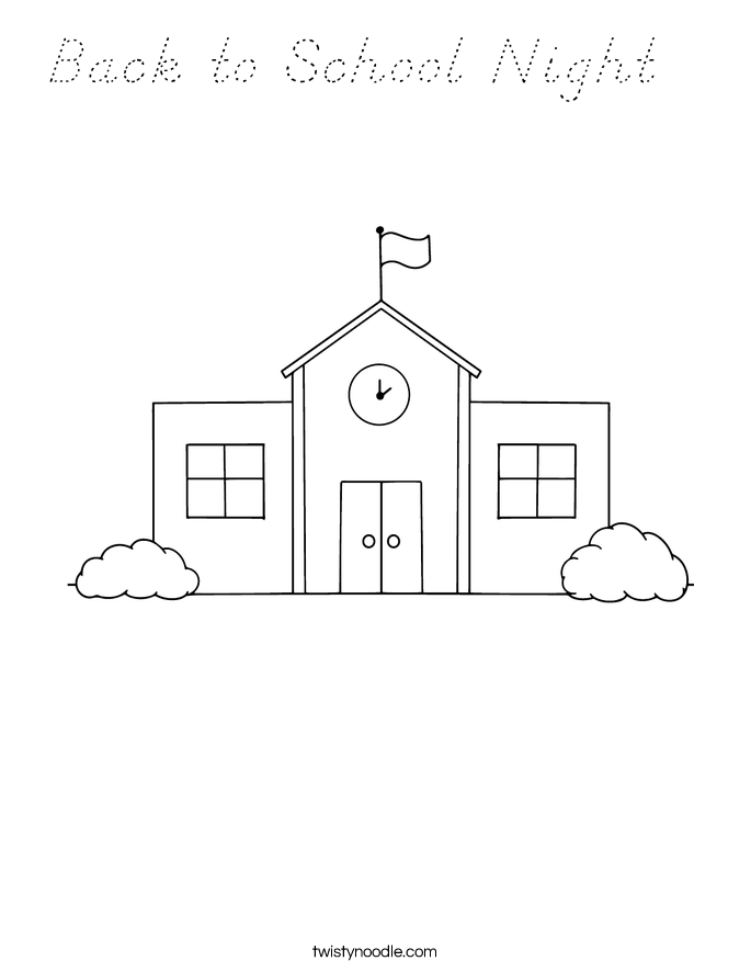 Back to School Night   Coloring Page