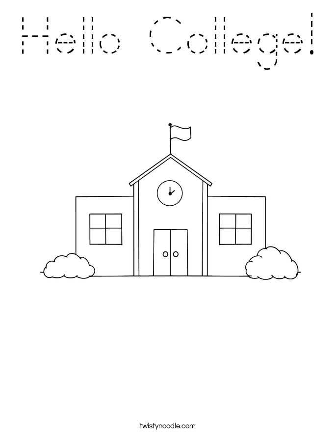 Hello College! Coloring Page