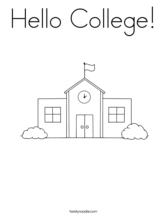 Hello College! Coloring Page