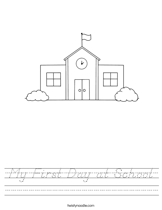My First Day at School Worksheet