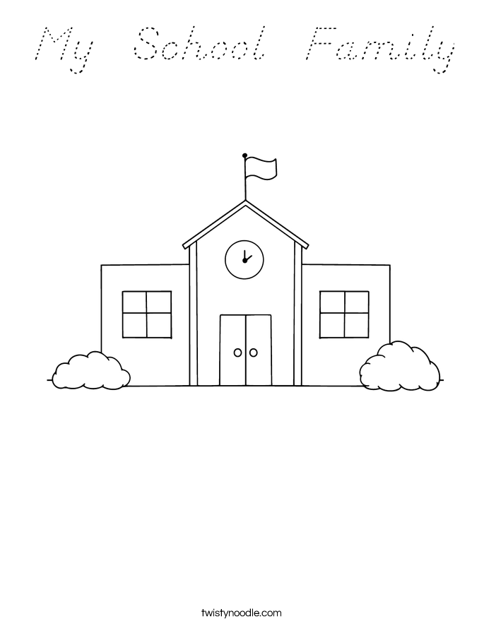 My  School  Family Coloring Page