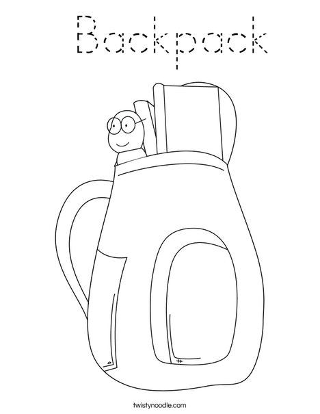 School Backpack Coloring Page