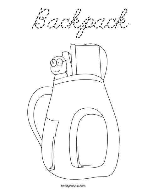 School Backpack Coloring Page