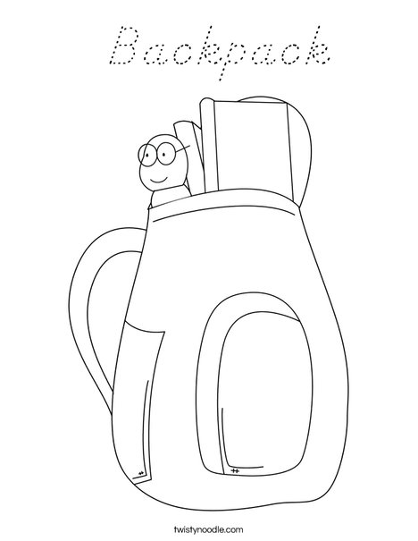 School Backpack Coloring Page