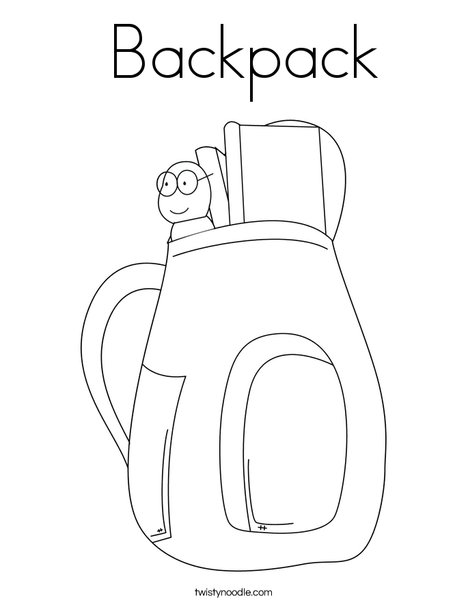 School Backpack Coloring Page