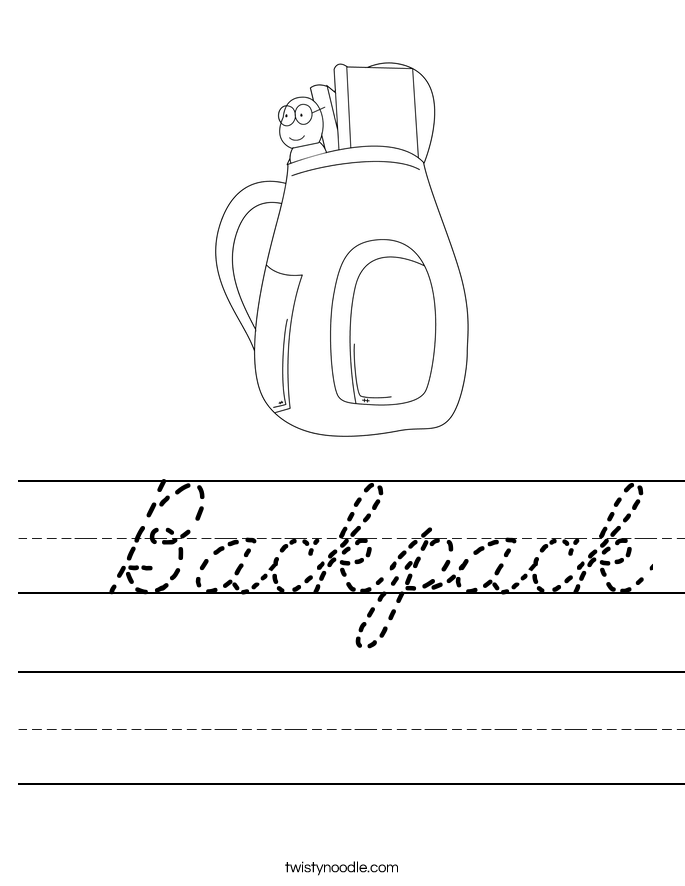 Backpack Worksheet