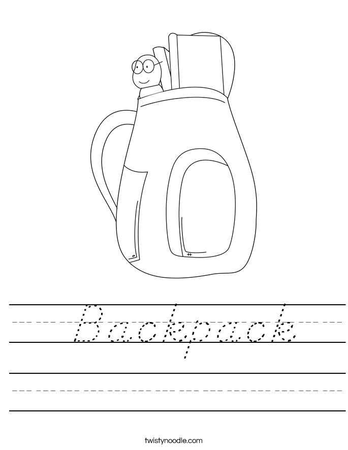 Backpack Worksheet