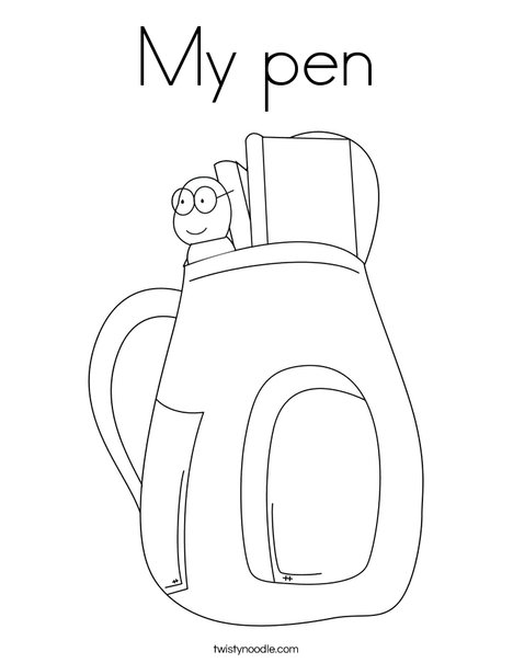 School Backpack Coloring Page