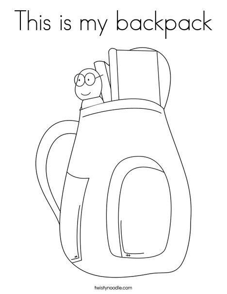 This is my backpack Coloring Page Twisty Noodle
